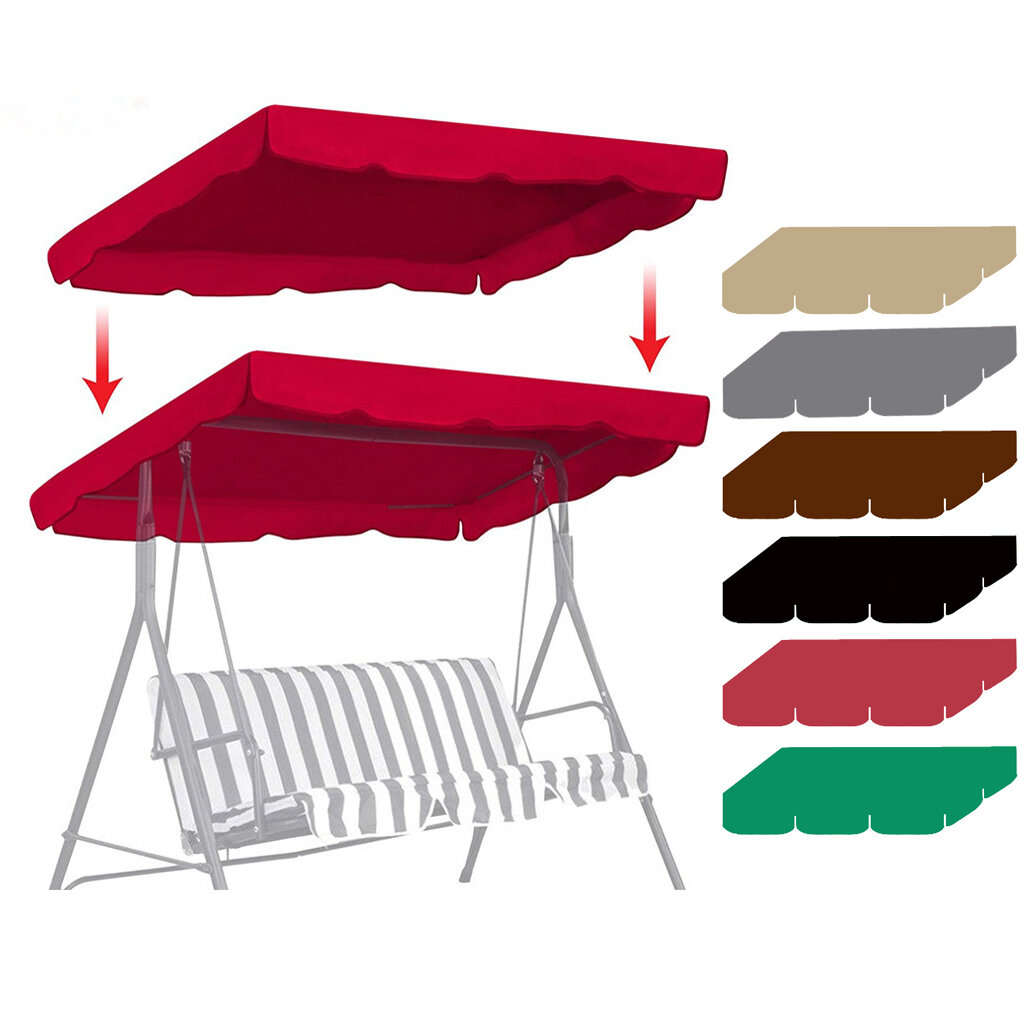 190x132cm Outdoor Patio Swing Canopy Top Cover Porch Garden Bench Hammock Sun-shading Top Cover Shade