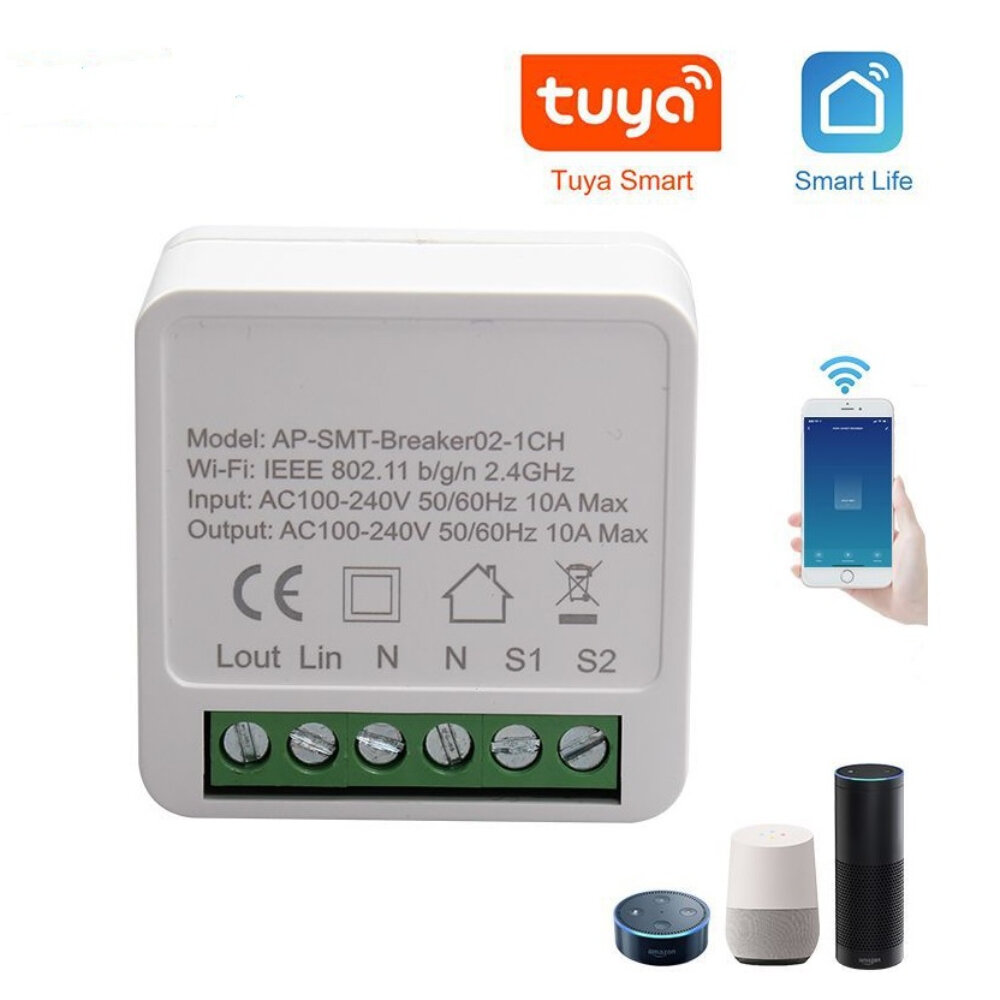 

10A MINI WiFi Switch DIY 2-way Control Timer Smart Home Automation For Tuya Smart Life Work With Alexa Google Home