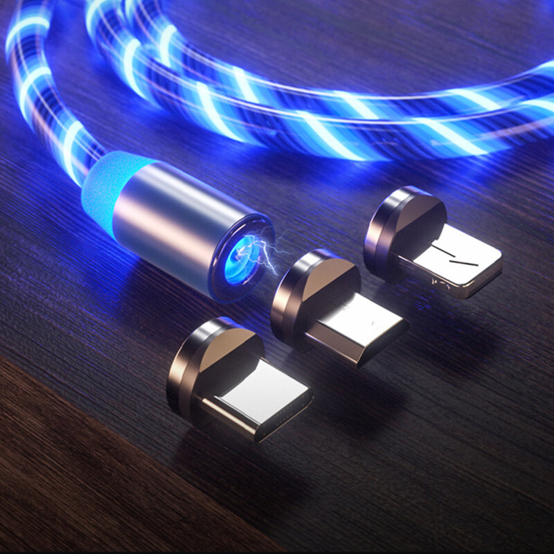 Suntaiho Magnetische Datakabel Micro USB Type C Flow Lichtgevende Verlichting Datakabel Voor Huawei 