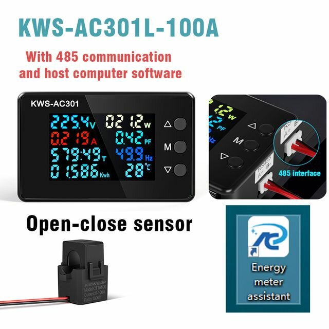best price,kws,ac301,in1,voltmeter,ammeter,energy,meter,ac301l,100a,discount