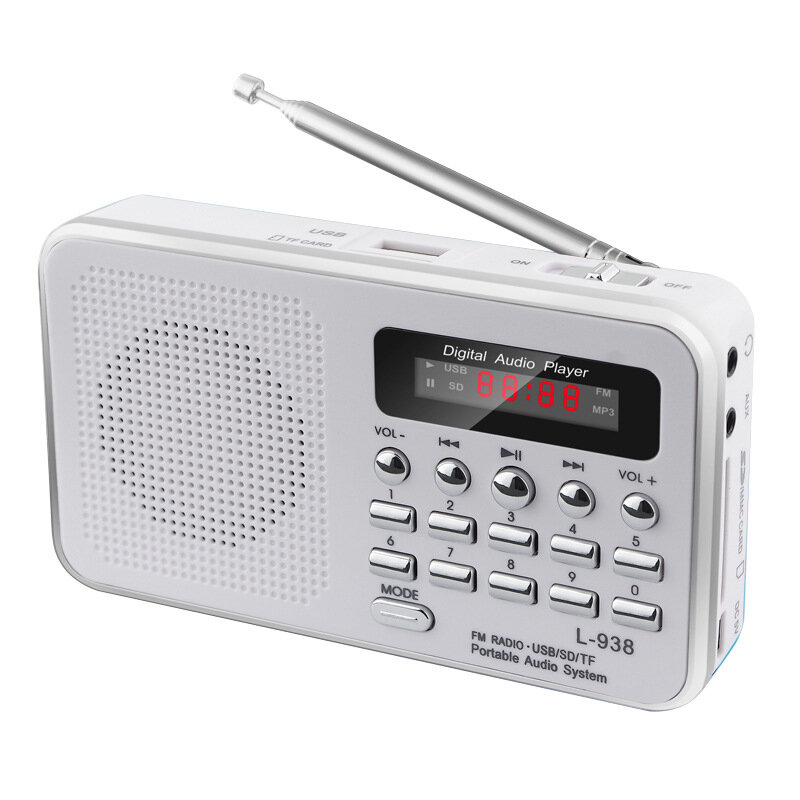 5V Rechargeable Portable LCD Digital FM Radio USB SD TF Mp3 Speaker Music Player