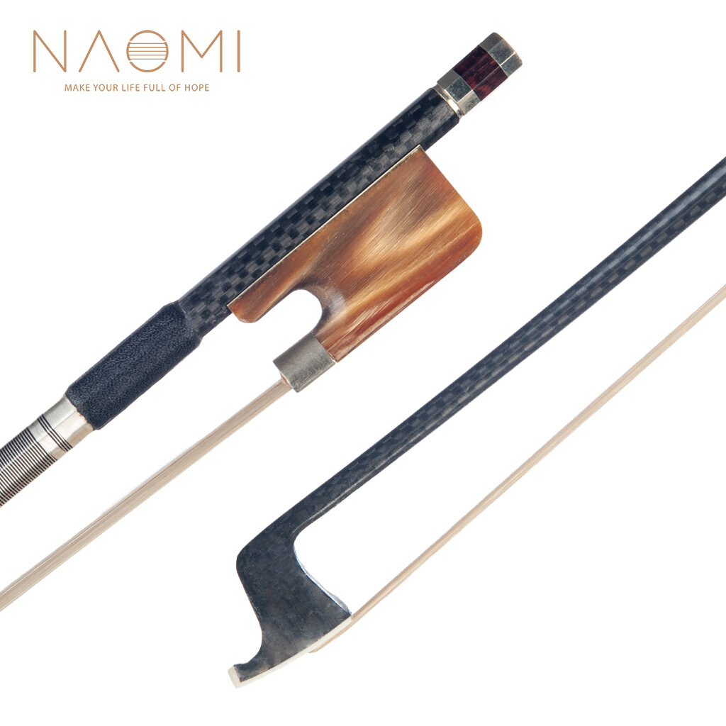 NAOMI Advanced Carbon Fiber 16  Viola Bow Grid Carbon Fiber Stick Natural Horsehair W / Ox Horn Frog Frog استخ