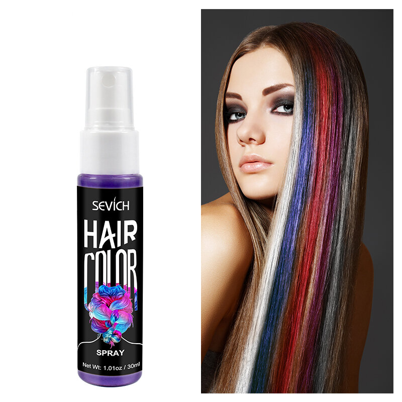 5 Colors Sevich Cosplay Portable Quick Party Hair Spray Instant Hair Color Styling Dry Hair Color Glitter Disposable