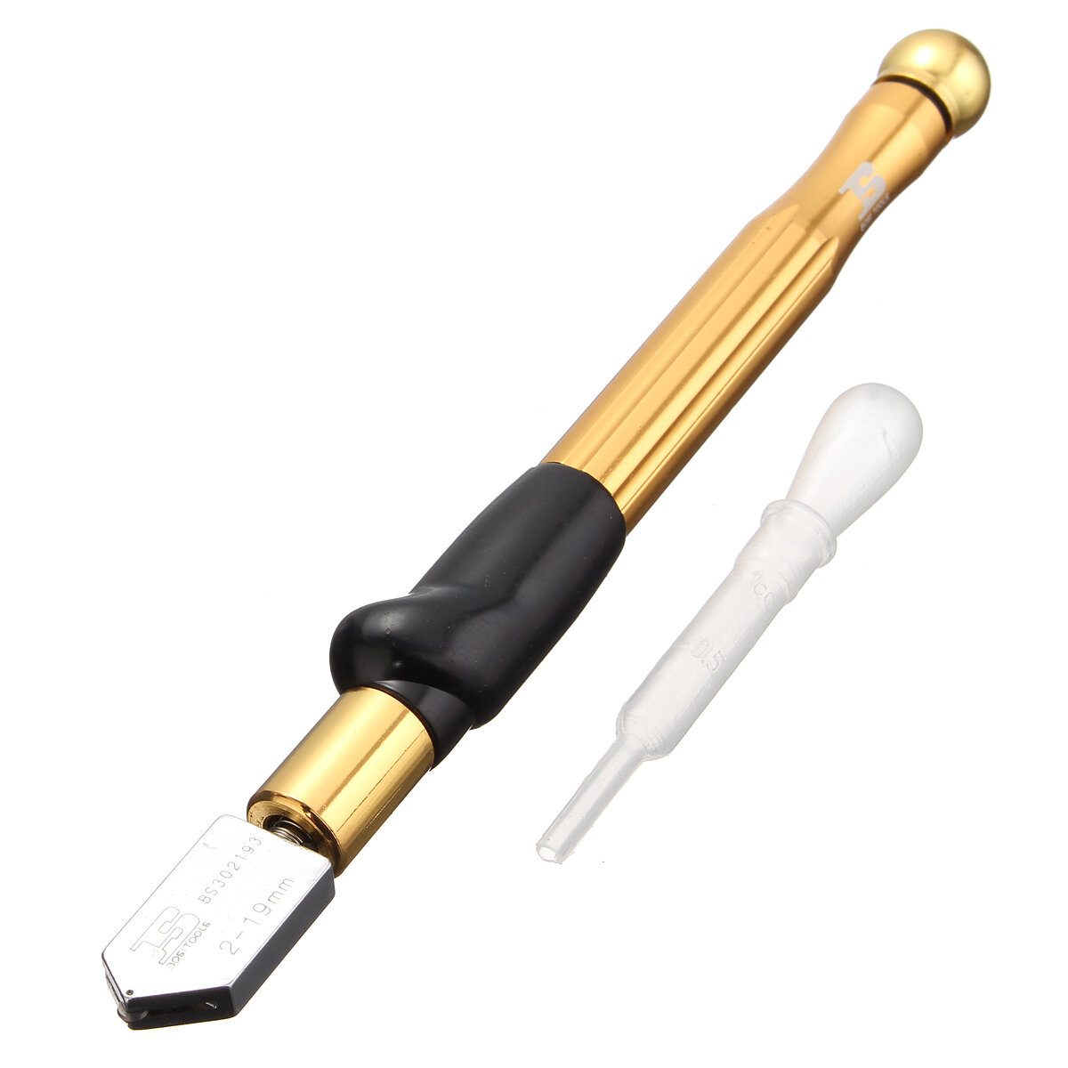 Portable Glass Cutter Anti Slip Handle Diamond Minerals Tipped Glass Cutter for 2-19mm Glass