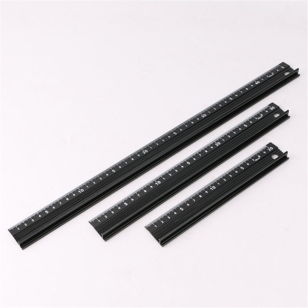 20/30/45cm Aluminum Alloy Protective Ruler Cutting Straight Scale Engineers Measuring Woodworking Cutting Tool
