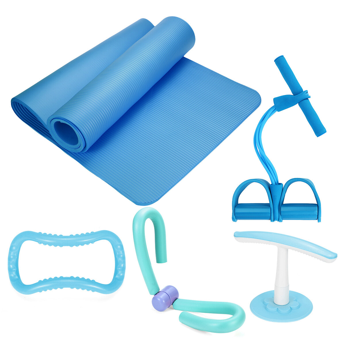 5-delige Yoga matten set Pedaal spankabel Yoga Ring Indoor Oefening Fitness Kit