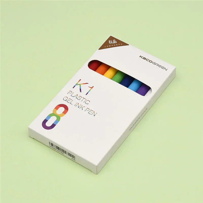 Xiaomi KACO Penne colorate in gel 0.5 mm Ricarica per penna 8 pezzi / confezione Penne per la firma per l'ufficio scolastico degli studenti