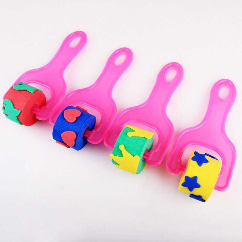 4pcs Sponge Stamps Children's Educational Toys Children's Little Boy Boys And Girls Handicrafts Painting Learning Colori