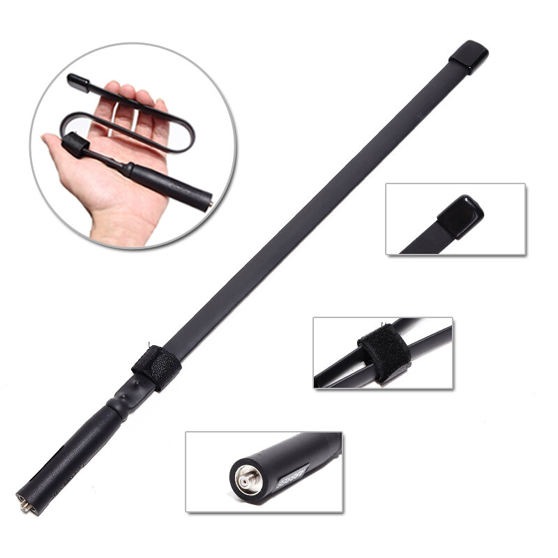 33cm CS Tactical Antenne SMA-F SMA Dual Band VHF UHF 144 / 430Mhz Opvouwbaar voor Walkie Talkie Baof