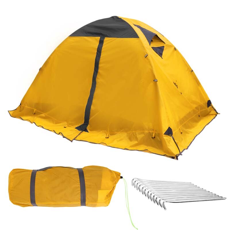 Tenda ultraleggera da campeggio all'aperto per 2 persone con pali in alluminio, tessuto in poliestere 210T rivestito in PU5000mm impermeabile e anti-UV, tende da campeggio portatili per escursioni.