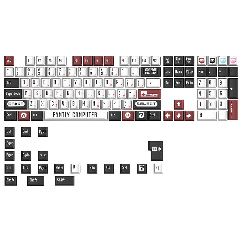 

Readson 129 Keys Red&White Machine PBT Keycap Set OEM Profile Sublimation Arabic Custom Keycaps for Mechanical Keyboards