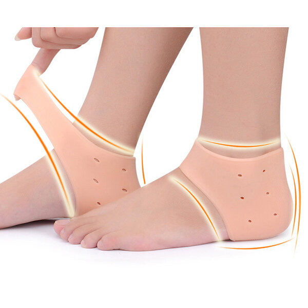 Mannen Vrouwen Silica Gel Hiel Beschermer Elasticiteit Ademend Hiel Pijn Remover Full Foot Care