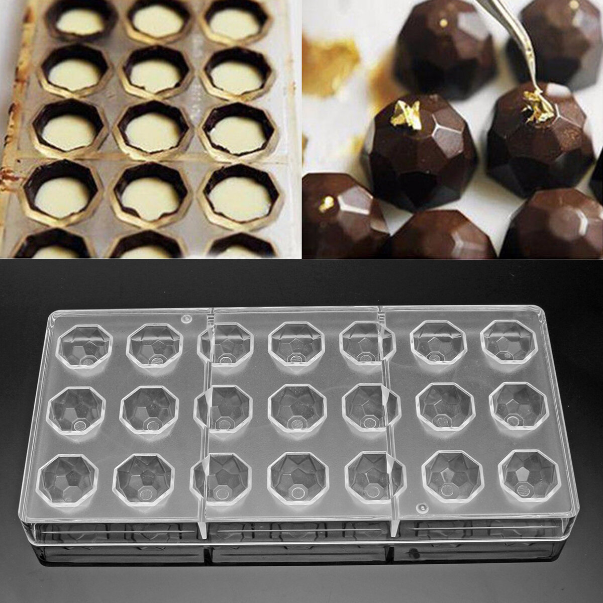 Clear Hard Chocolate Maker Polycarbonate PS DIY 21 Half Ball Candy Mold Mould