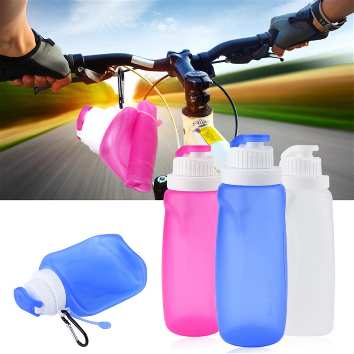 320ML sammenleggbar silikon Foldbar Soft Vannflaske Utendørs sport Reise Vandring