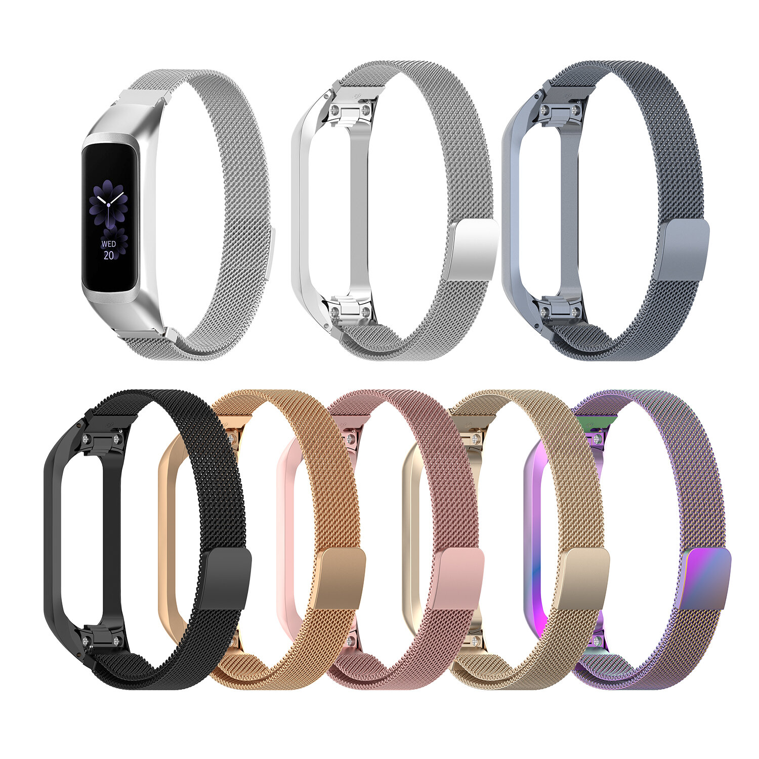 Bakeey Fashion Comfortabele Magnetische Zuig Roestvrij Stalen Horlogeband Vervanging voor Galaxy Fit