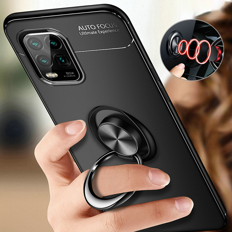 

Bakeey for Xiaomi Mi 10 Lite Case 360º Rotating Magnetic Ring Holder Soft Silicone Shockproof Protective Case Non-origin