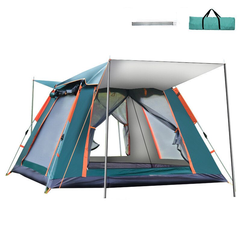 215x215x142cm 4 Persoon Automatische Lente Camping Tent Winddicht Waterdichte Zonneschermen 5 Venster Ventilatie Luifel
