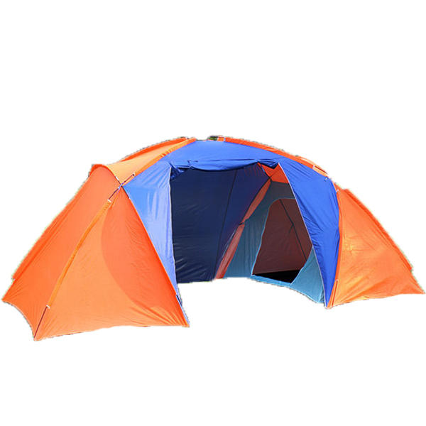 Outdoor 2-4 Persons Tent Double Layer Waterproof Canopy Sunshade With 1 Hall 2 Rooms 