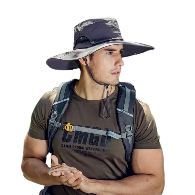 Sun Hat Summer Outdoor Sun Protection Wide Brim Bucket Hat Ultraviolet-proof Hiking Climbing Fishing Light Cap