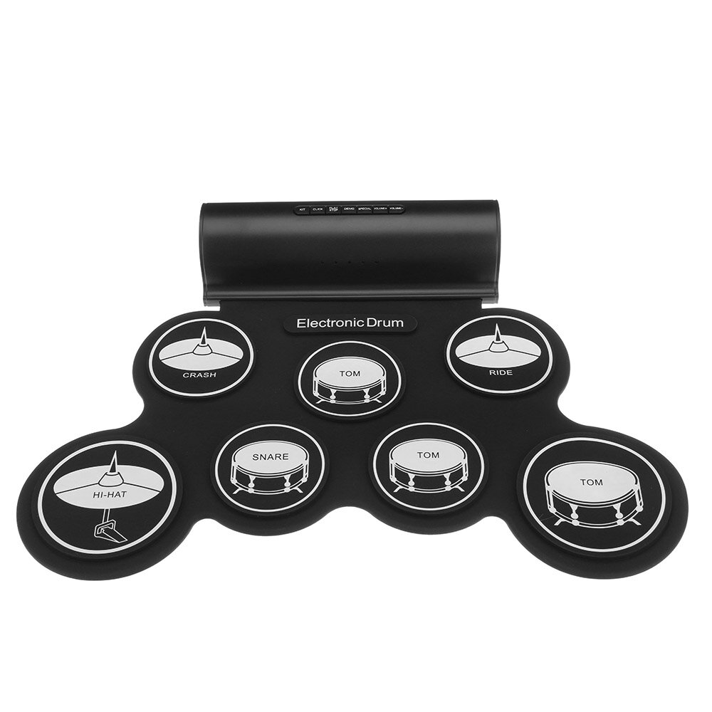 IWord Electronic Drum Digital USB MIDI 7 Pads Roll Up Set Silicone Electric Drum Pad Built-in Speake