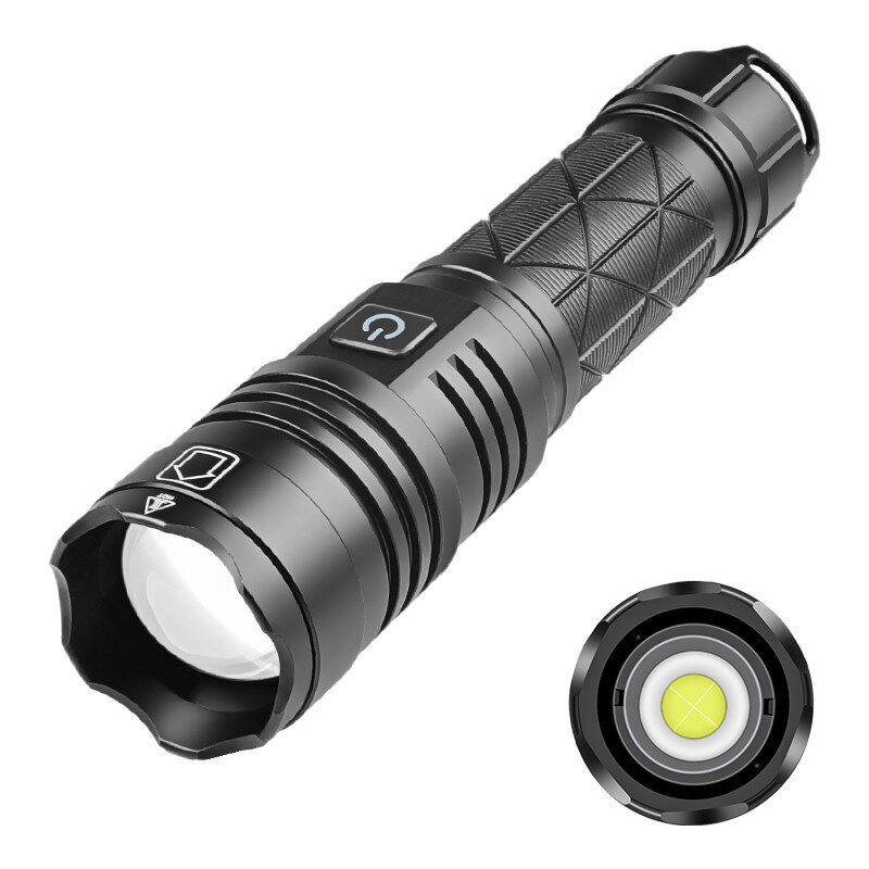 BIKIGHT XHP70 1500LM 300m Ultrabright Strong Flashlight Powerful LED Torch Type-C Rechargeable Telescopic Zoom