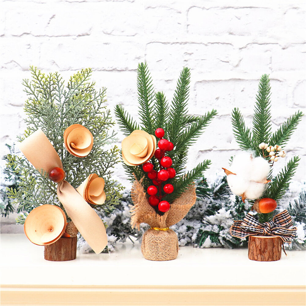 2020 Christmas Ornaments Mini Christmas Tree Ornaments Desktop Simulation Christmas Tree for Home Decor