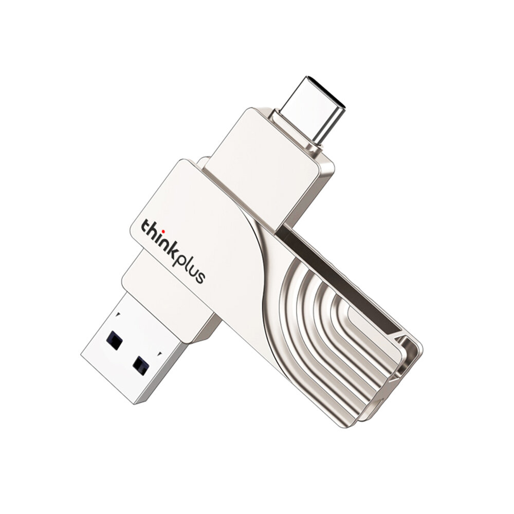 Lenovo ThinkPlus TPCU301 2 In 1 Type-C USB3.0 Flash Drive 32G 64G 128G 256G 360° Rotation Zinc Alloy USB Disk Portable T