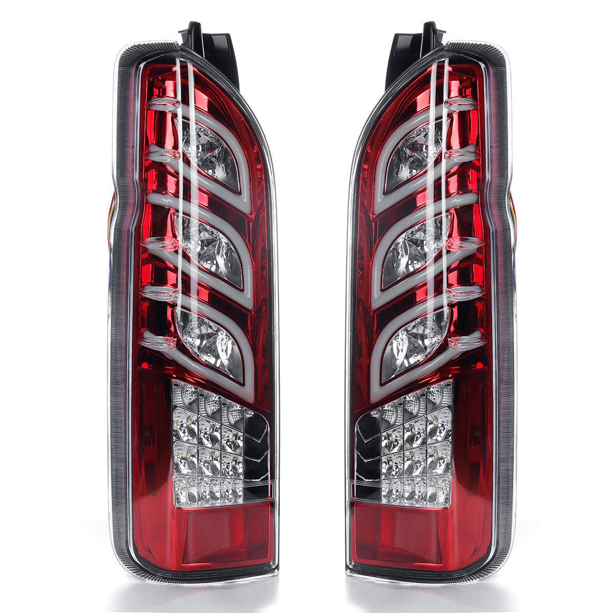 Car Pair Red Lens Rear Tail Brake Light Turn Signal Lamps For Toyota Hiace 2005-2017