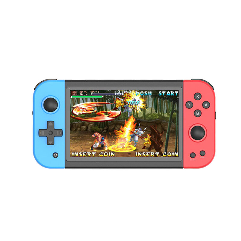 POWKIDDY X51 32GB 64GB 6000 Games Handheld Game Console CPS FBA FC GB FC MD PS1 5 Inch Large Screen Children Gift Toy Ga
