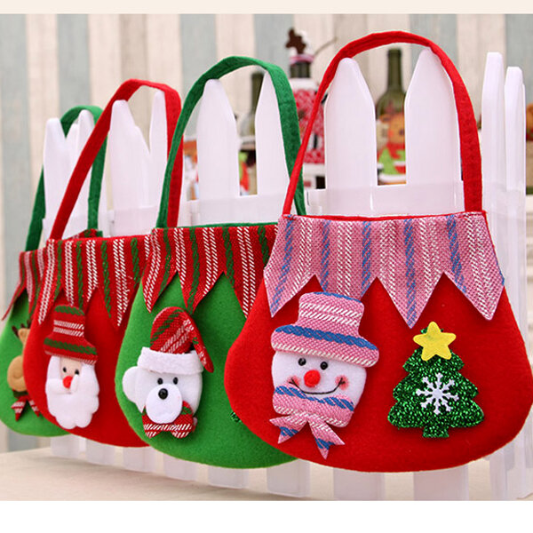 Christmas Elf Tote Bag Sac de Bonbons Sac de Cadeau de Noël pour Enfants Sac de Rangement Cadeau de Vacances FBGood Sacs Cadeaux de Noël Christmas Candy Bag pour Bonbons et Petits Cadeaux 