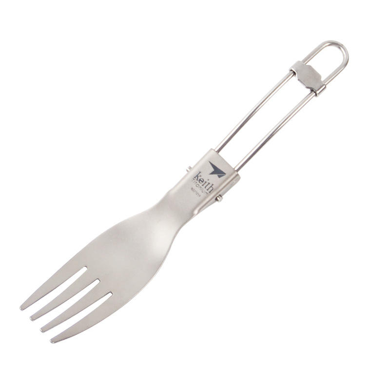 Keith Ti5303 Titanium Folding Fork Ultralight Spork Cutlery Outdoor Camping Picnic Tableware