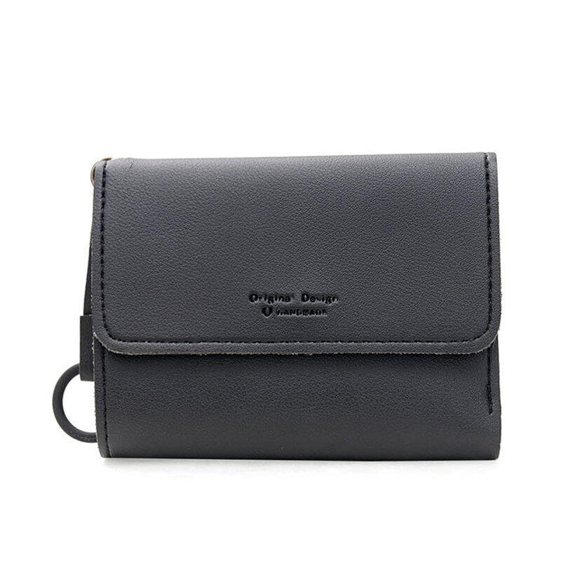 Kis pénztárca rövid vékony gyűrűs pénztárca Mini Student PU bőr pénztárca szervező