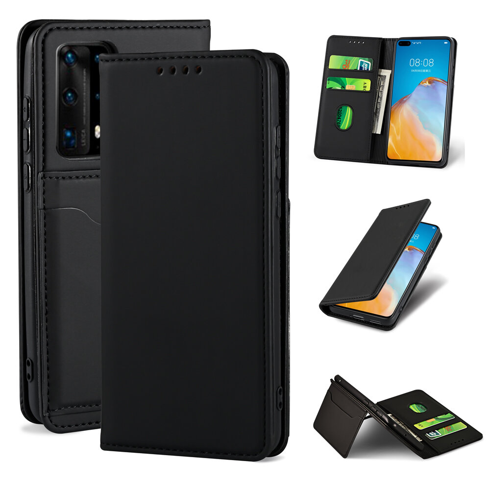 Bakeey for Huawei P40 Pro Case Business Flip Magnetic with Multi-Card Slots Wallet Shockproof PU Lea