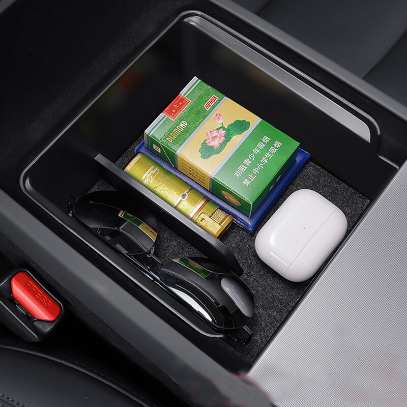 

Car Armrest / Central Console Storage Box Convenient Console Organizer Box For Tesla Model 3 Refreshed Version