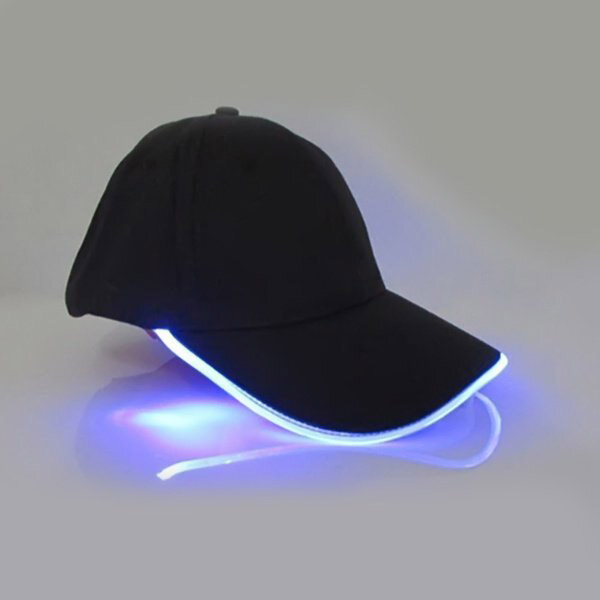 Unisex New Punk Style LED Light Baseball Cap Luminous Cap Fashion Snapback Hat Fiber Optic Hat