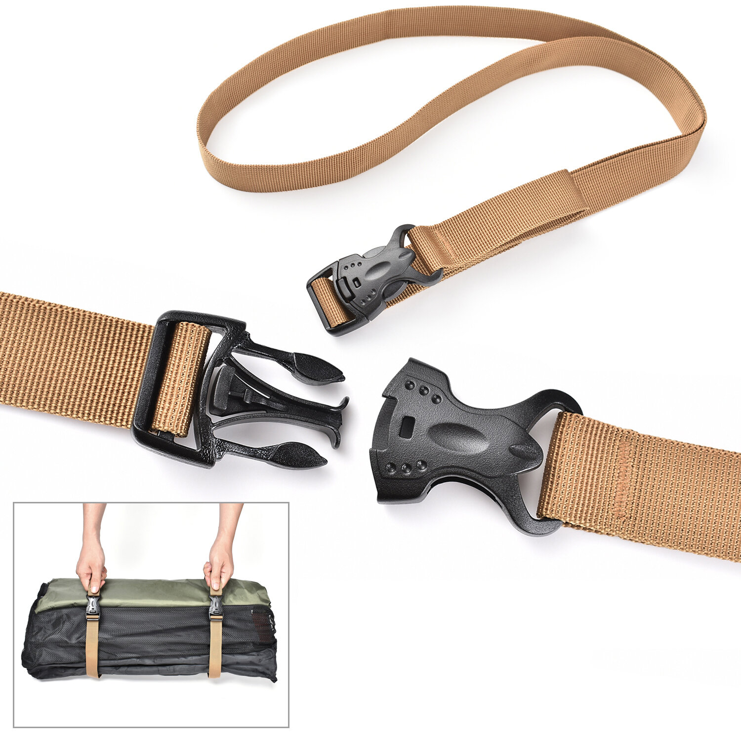 Outdoor Luggage Binding With Double Insurance Buckle Type Suitcase Packing Safety Belt Cargo Bundling Fixed Binding Rope