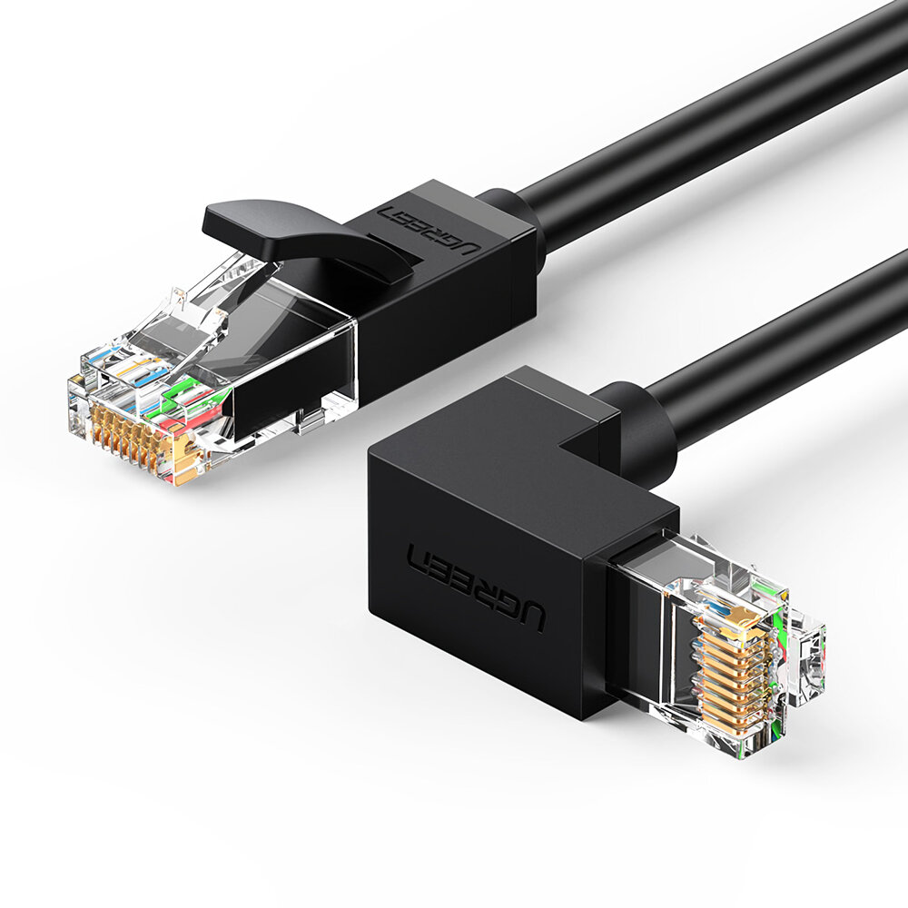 Ugreen NW115 Cat6 Elleboog Netwerkkabel 1m 2m 24AWG Gigabit Ethernet-kabel Vergulde Connector