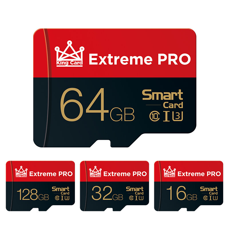 Extreme Pro Hoge snelheid 16GB 32GGB 64GB 128GB Klasse 10 TF-geheugenkaart Flash Schijf met kaartadapter voor iPhone 12 Voor Samsung Galaxy S21 Smartphone Tablet Schakelaar Luidspreker Drone Auto DVR GPS Camera