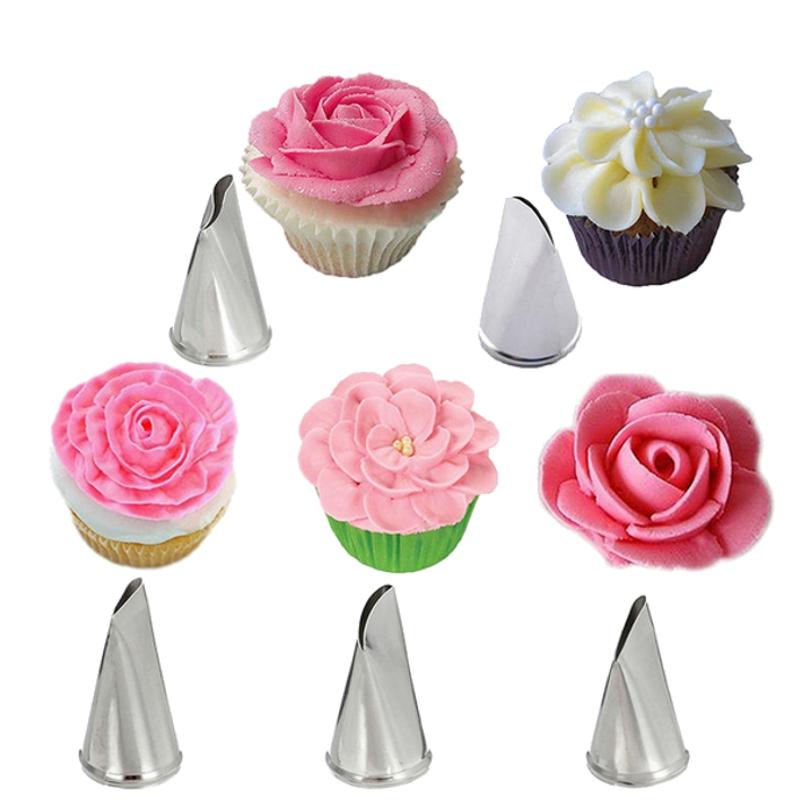 Cream Tips Icing Piping Nozzle Cake Decorating Tool Stainless Steel Rose Petal