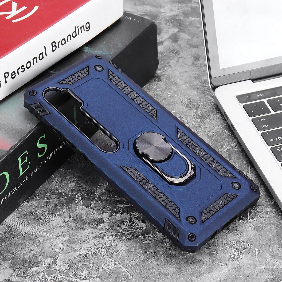 Bakeey for Xiaomi Mi Note 10 Lite Case Armor Magnetic Shockproof with Finger Ring Holder Stand PC Protective Case Non original