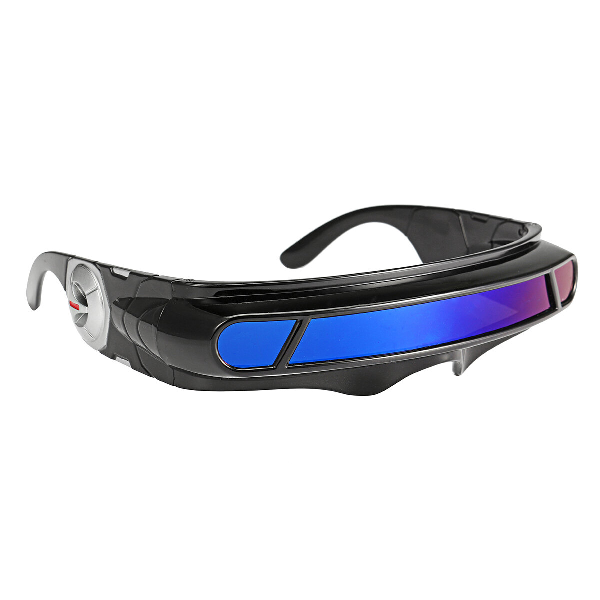Futuristische zonnebril gespiegeld Smalle lens Wrap Visor Robot kostuum Wrap bril