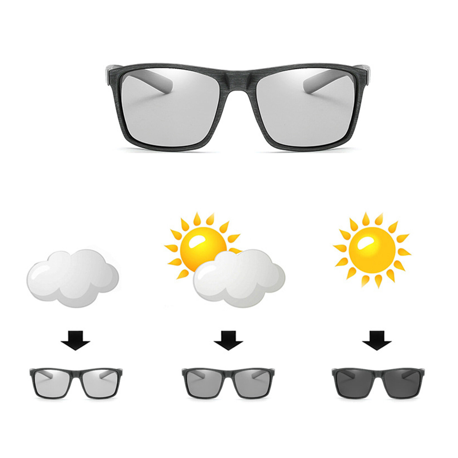 Meekleurende zonnebril voor heren Sportieve buitenzonnebrillen