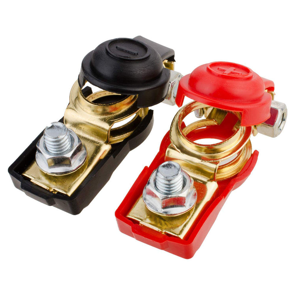 Red and Black High Current Battery Clips Car Terminal Block Piles with Insulated Sheathed