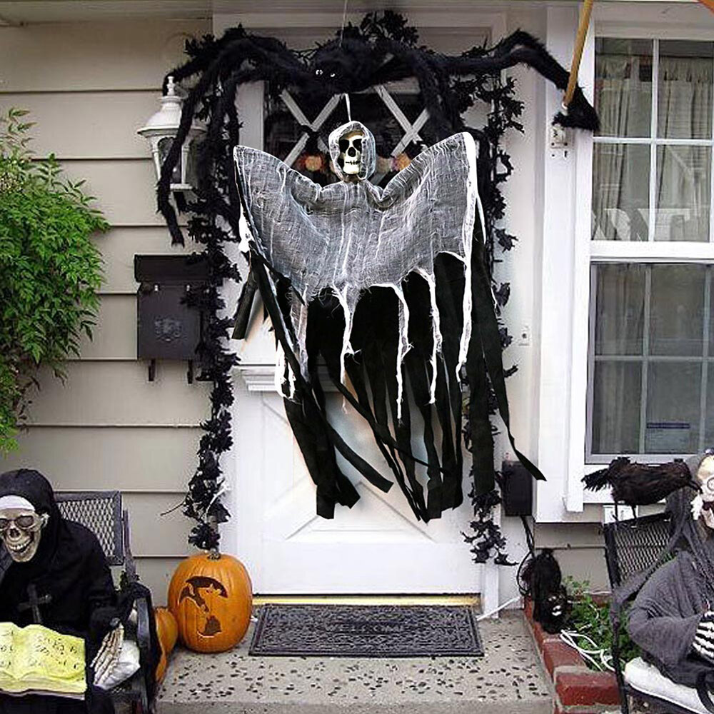 Halloween Hanging Ghost Horror Props Creepy Skeleton Animated Skeleton Grim Reaper Home Bar Party De