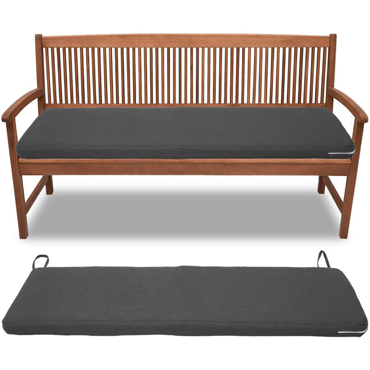 Cojín para silla de exterior Impermeable Alfombrilla para asiento de banco Soft Cojines largos para silla cámping Muebles de jardín y patio