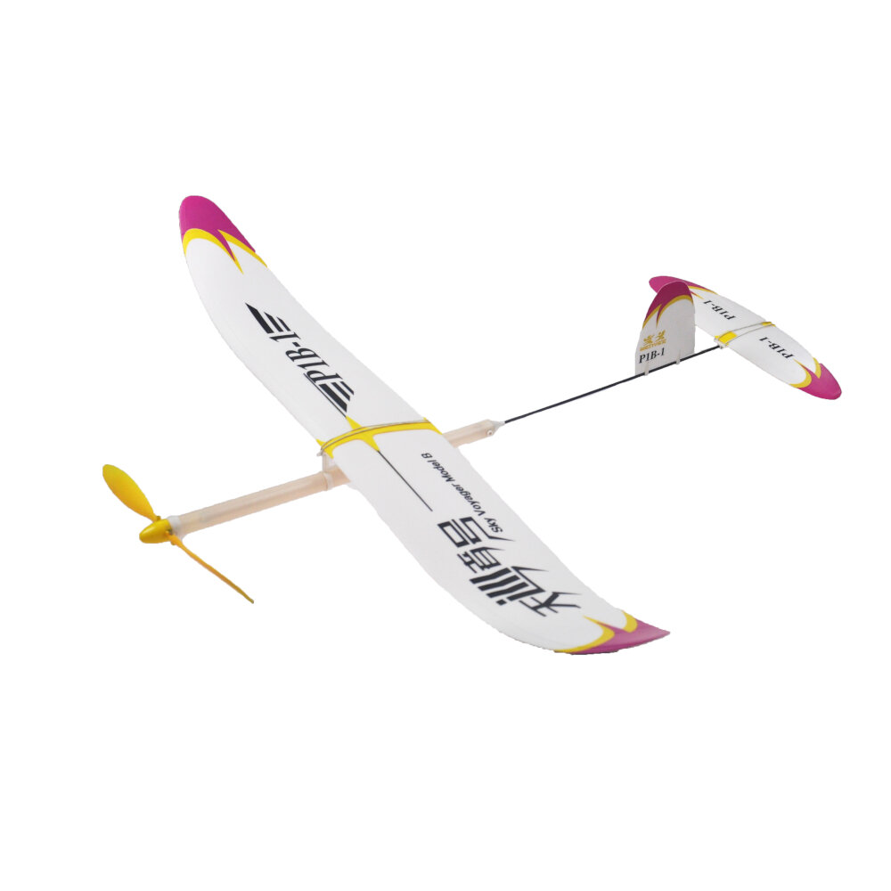 P1B-1 Rubber Band Powered Airplane Hand Launch Level Elastic Powered RC Aircraft DIY Assembly Sky Vo