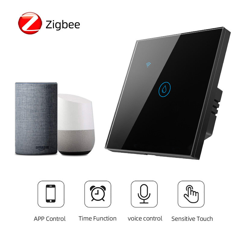 Tuya ZB Smart 20A High Power Water Heater Switch APP Timing Control Touch Panel Voice Control Works with Alexa/Google Ho