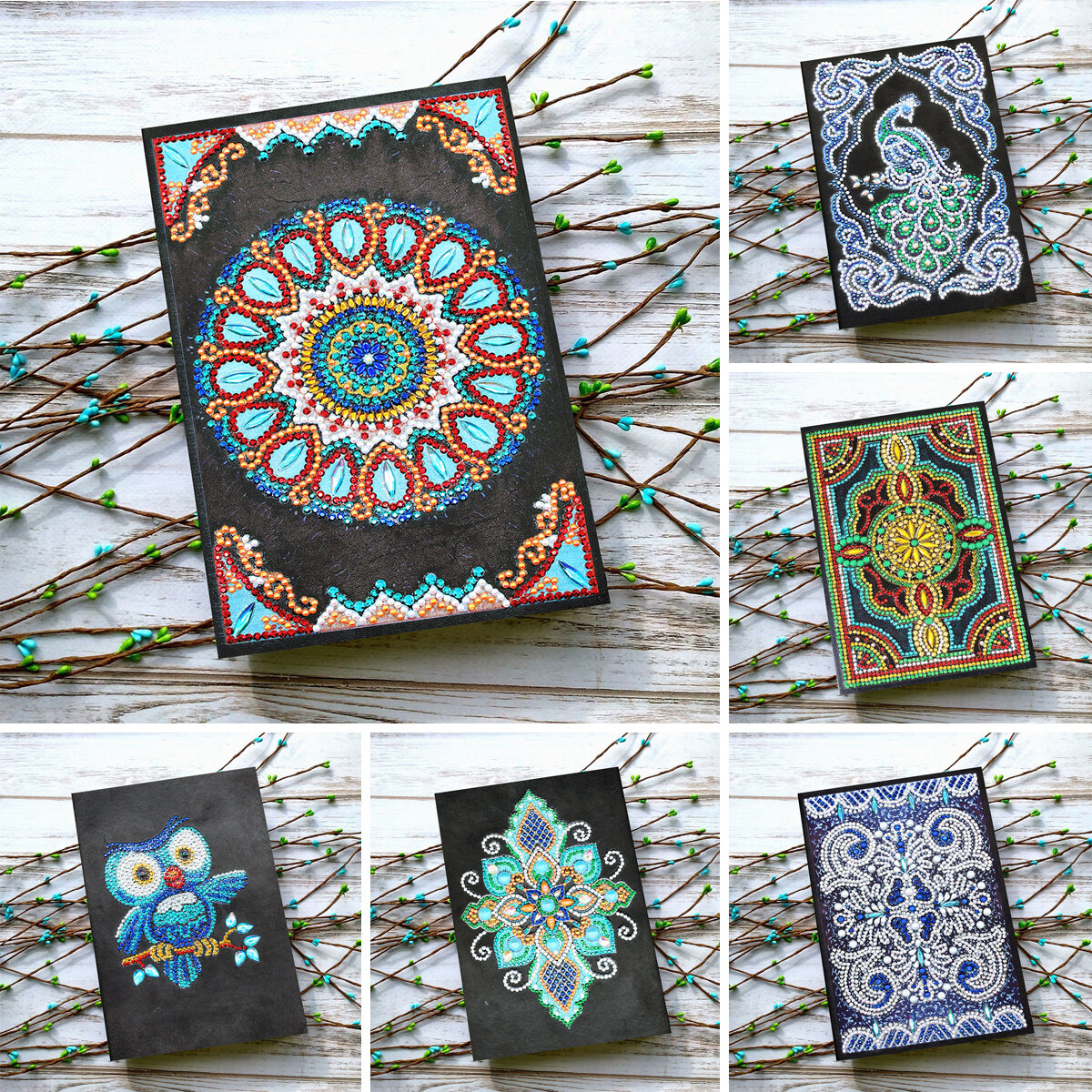 A5 Diamond Notebook 64 Pages DIY Diamond Painting Art Cover Diary Journal Book Notepad Office School