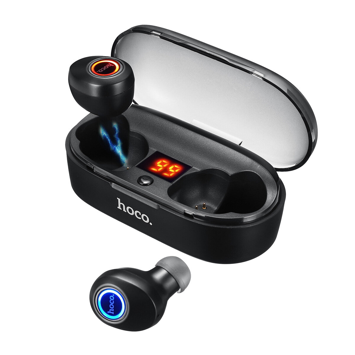 [bluetooth 5.0] HOCO TWS HiFi Wireless Earbuds LED Display Bass Stereo CVC6.0 Noise Cancelling Sport