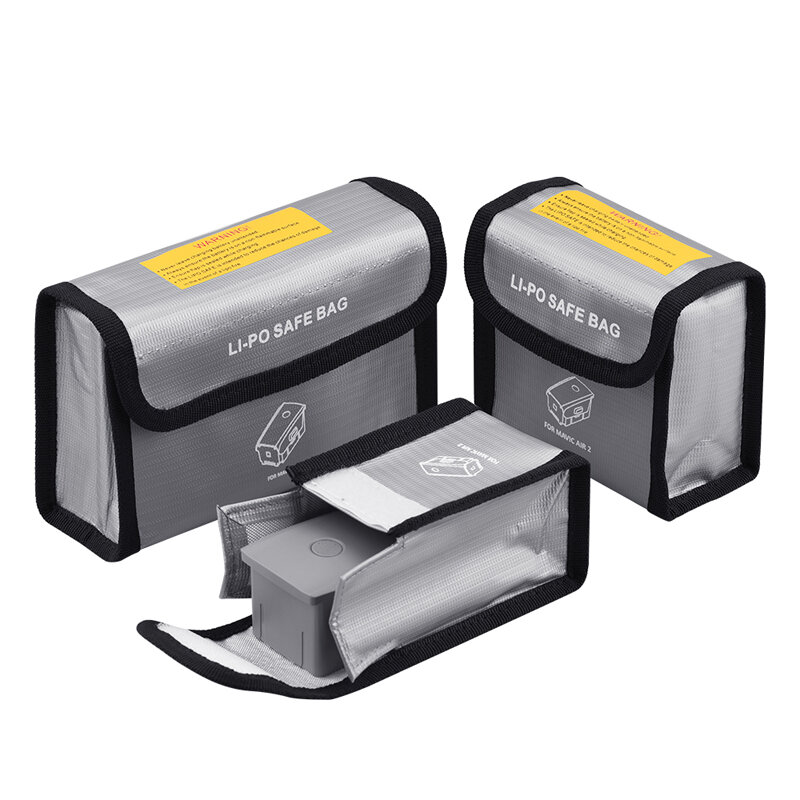 

Lipo Battery Explosion-Proof Safety Protective Storage Bag Silver 1/2/3 Pack for DJI Mavic AIR 2 / AIR 2S RC Drone